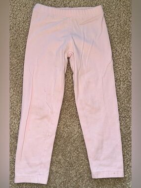 Girls' Light Pink Stretch Leggings with Elastic Waist